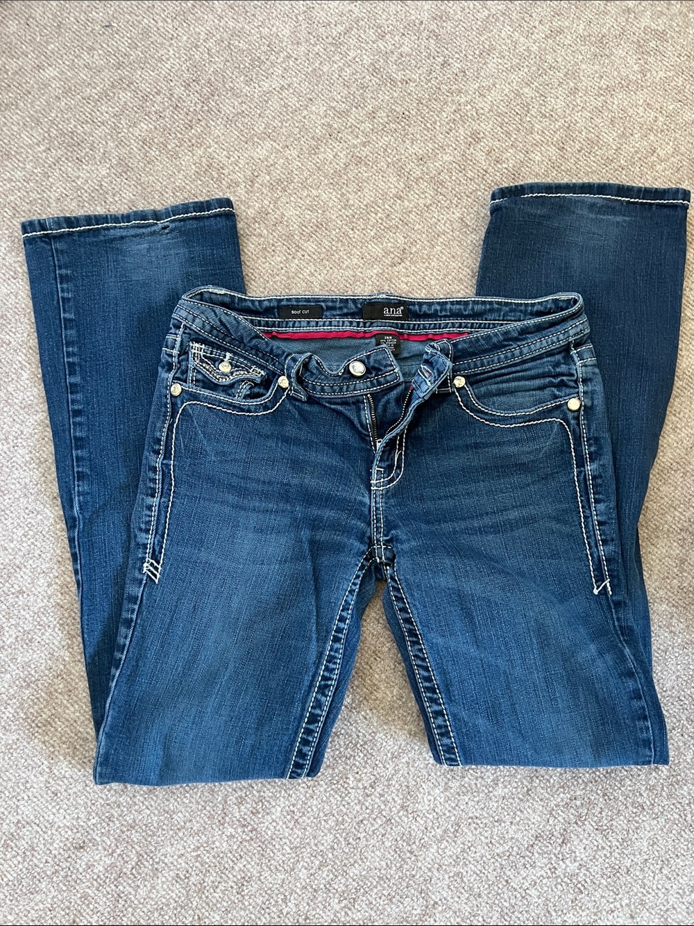 Bootcut a.n.a.  bling blue jeans size 6 low rise